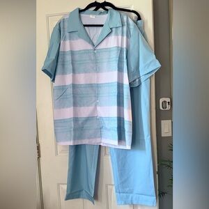 “SUITMENS” Men 2 piece Pants Walking Leisure Suit Set NEW Sz 4X Casual Summer